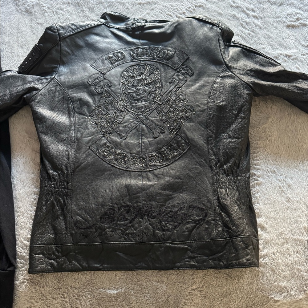 Ed Hardy women’s Moto leather jacket